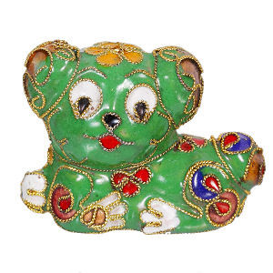 Hund S, Deko, Ziergegenstände, Cloisonne Emaille, Tierfigur,6279